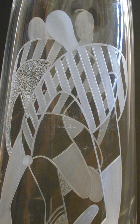Seltene Soccer-Spieler-Vase von Lindstrand für Kosta Boda im Angebot 1