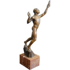 "Athlete with Laurel Leaves, " Nude Bronze by Kavan
