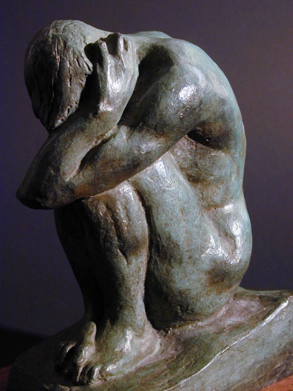 This very fine and rare bronze nude was sculpted by Attilio Piccirilli and cast by the Roman Bronze Works.  