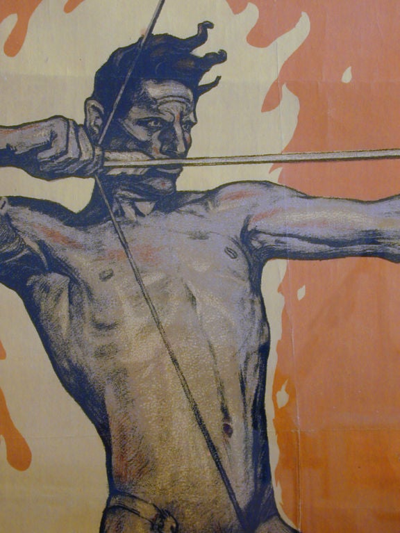 "Archer Defending Germany, " Rare World War I Poster by Erler