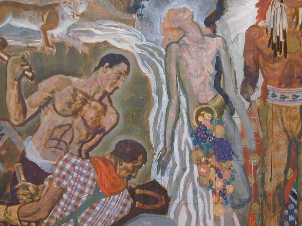 Américain « Spirit of Oshkosh », étude murale Art Déco d'Eugene Savage, 1937 en vente