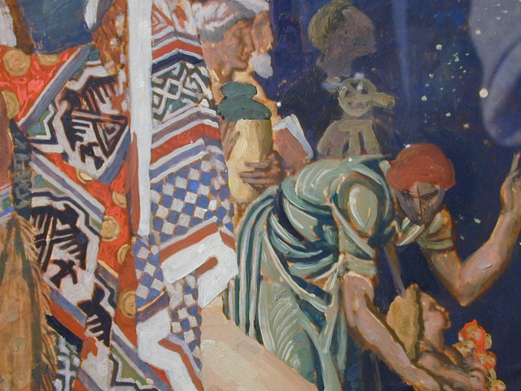 Peint « Spirit of Oshkosh », étude murale Art Déco d'Eugene Savage, 1937 en vente