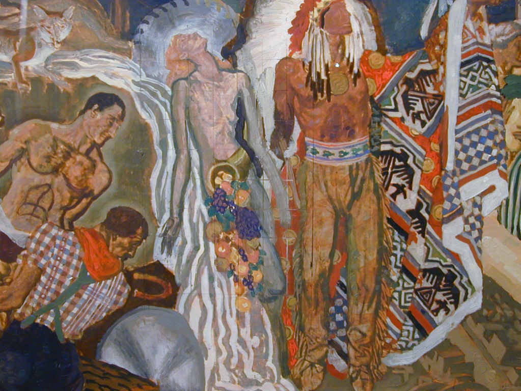 Milieu du XXe siècle « Spirit of Oshkosh », étude murale Art Déco d'Eugene Savage, 1937 en vente