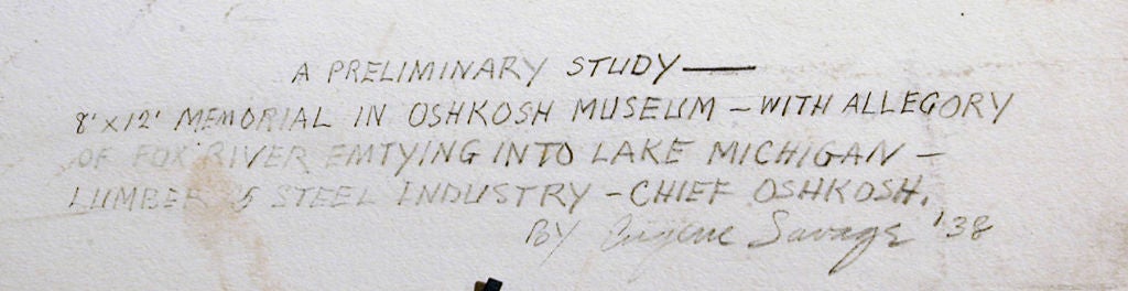 „Spirit of Oshkosh“, Art-Déco-Wandstudie von Eugene Savage, 1937 im Angebot 1