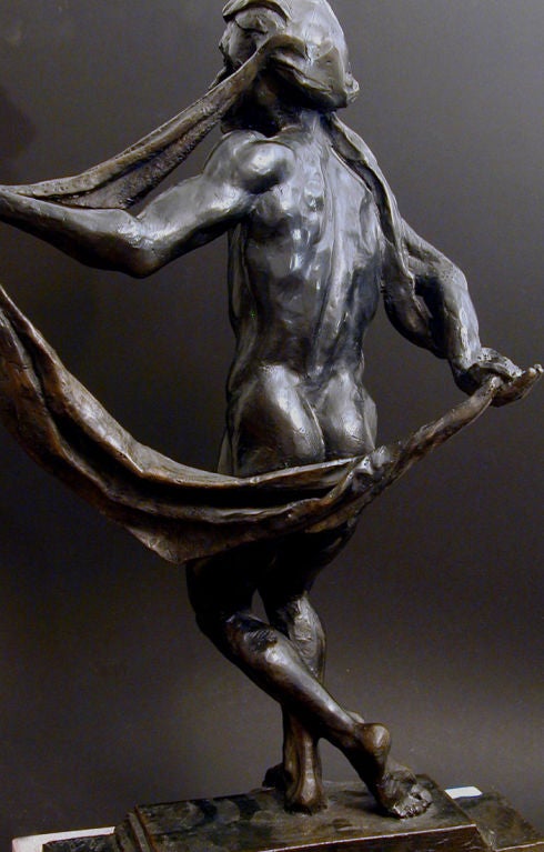 "Dancer with Turban, " Male Nude Bronze by Elicker