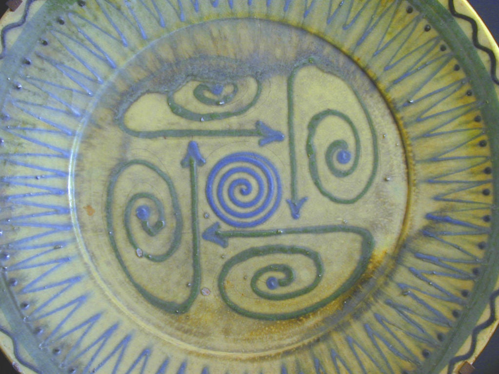 French Monumental Platter, Circa 1940s, from Biot, France For Sale