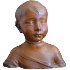 Exquisite Bust of Child by Rookwood, attr. to Clement Barnhorn