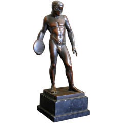 Nude Discus Thrower, Bronze Sculpture by Ludwig Eisenberger