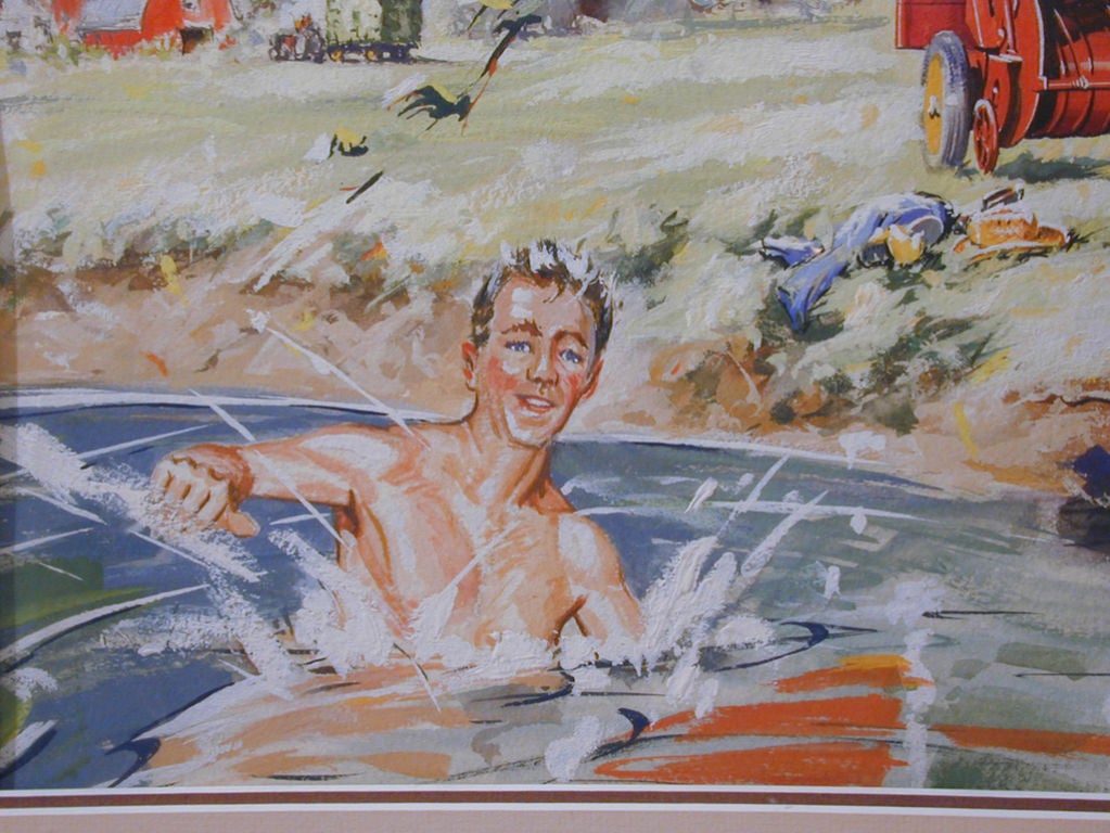 Américain Illustration Art de Bowermaster pour New Holland Machine Co. en vente