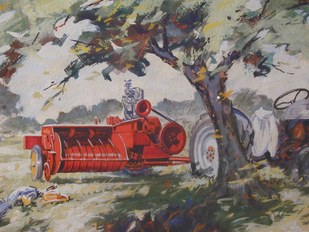 Illustration Art de Bowermaster pour New Holland Machine Co. Excellent état - En vente à Philadelphia, PA