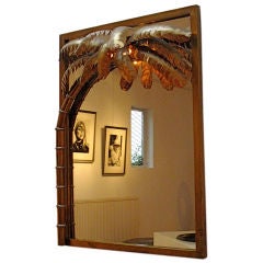 Vintage Pair of 'Palm Tree' illuminating 1970s Mirrors