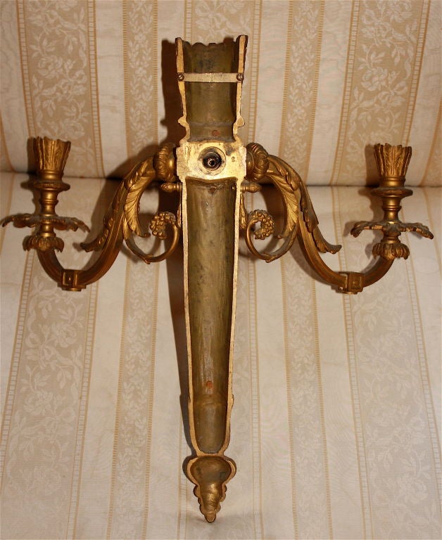 PAIR Neoclassical Revival Three-candle Sconces - Astor Provenance For Sale 3