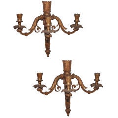 PAIR Neoclassical Revival Three-candle Sconces - Astor Provenance 6