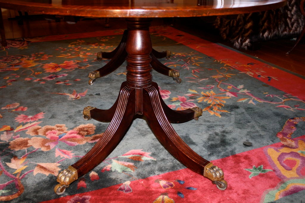 English Regency Double Pedestal Crossbanded Dining Table 4