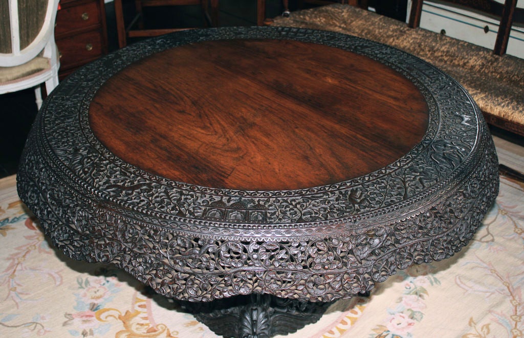 Anglo Indian Specimen Hand Carved Center Table