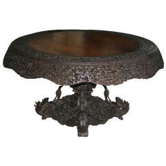 Anglo Indian Specimen Hand Carved Center Table