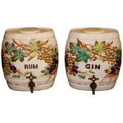 Antique PAIR English Ceramic Spouted Liquor Coolers