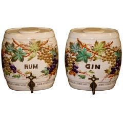 PAIR English Ceramic Spouted Liquor Coolers