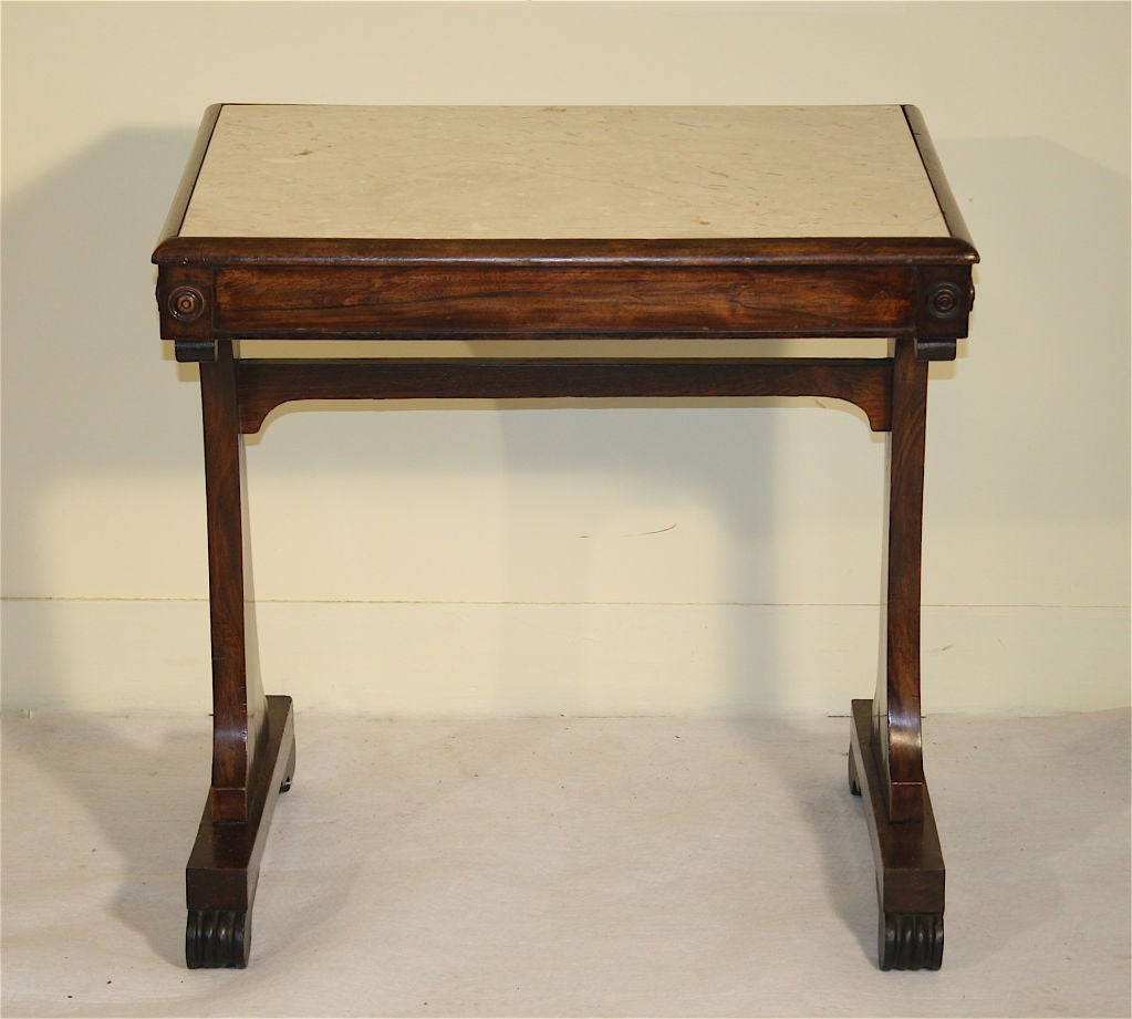 English William IV Rosewood and Marble Mixing Table For Sale