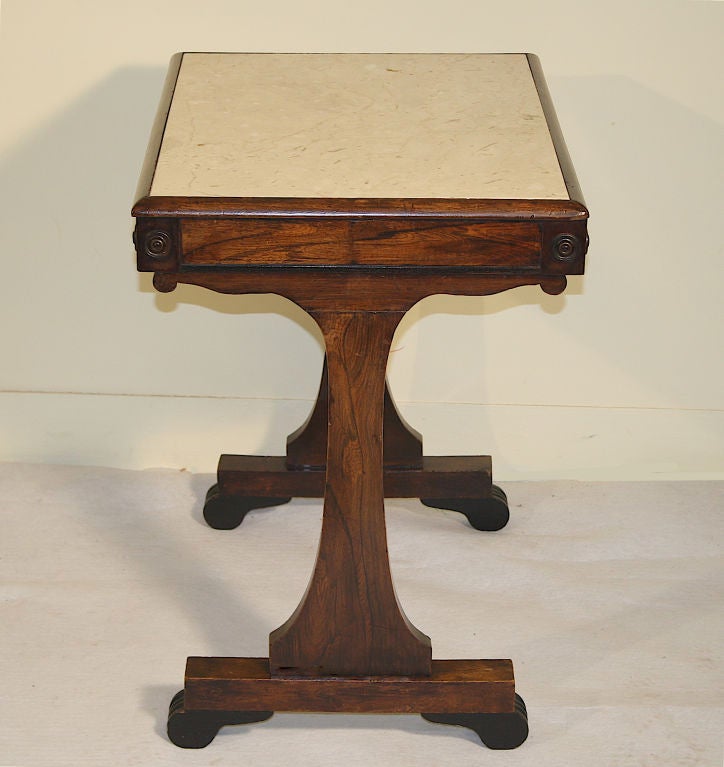 19th Century William IV Rosewood and Marble Mixing Table For Sale