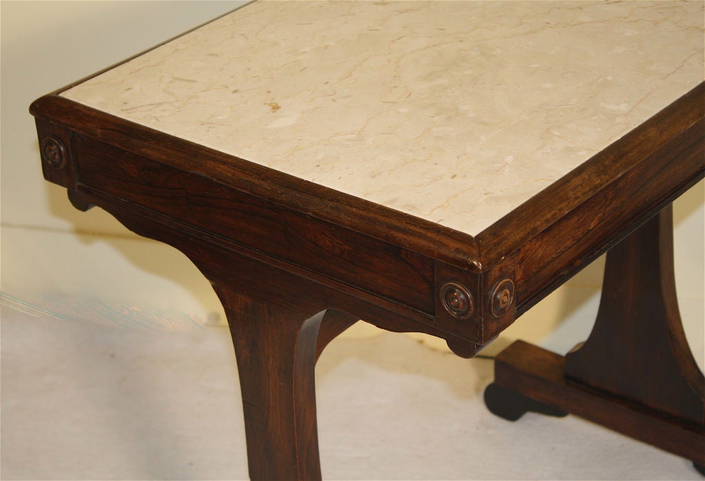 William IV Rosewood and Marble Mixing Table For Sale 3