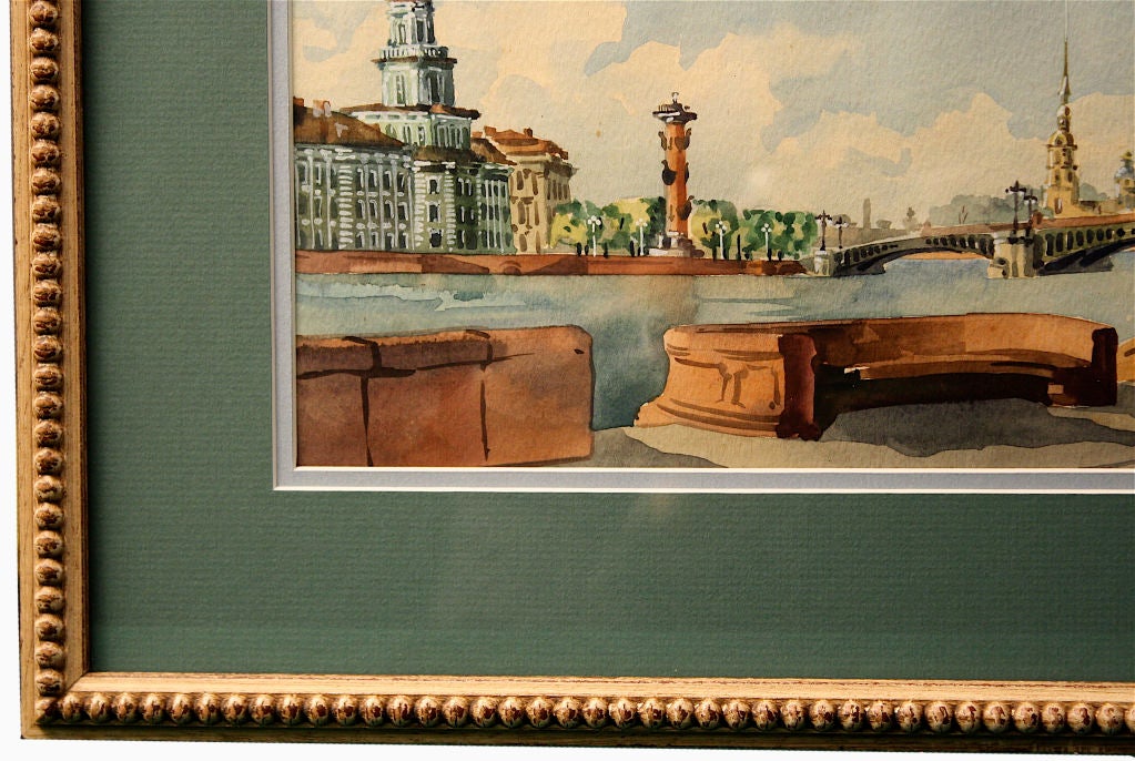 THREE Russian Watercolors of The Hermitage at St. Petersburg 6