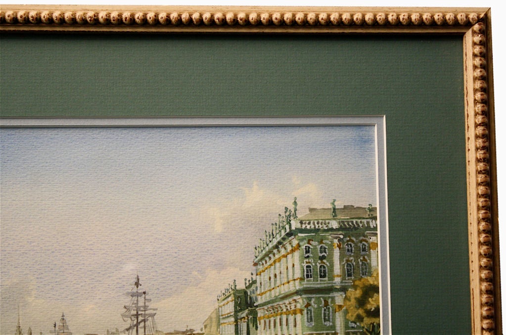 THREE Russian Watercolors of The Hermitage at St. Petersburg 3