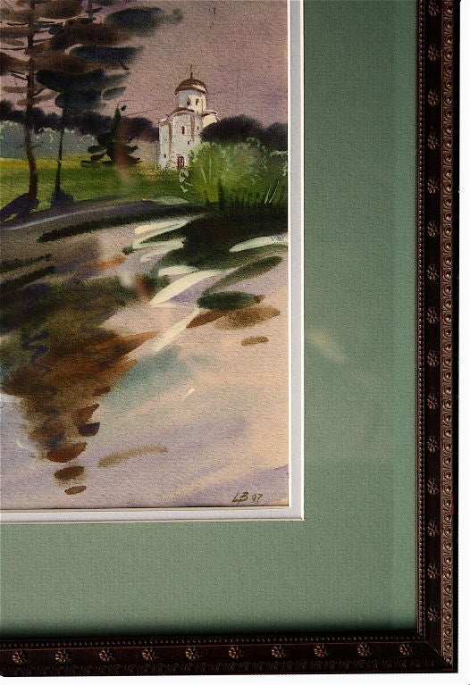 THREE Russian Watercolors - Oranienbaum Palace Views In Excellent Condition For Sale In Woodbury, CT