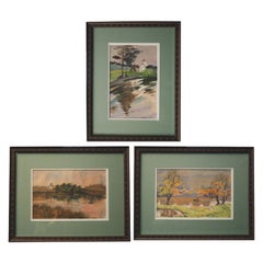 THREE Russian Watercolors - Oranienbaum Palace Views