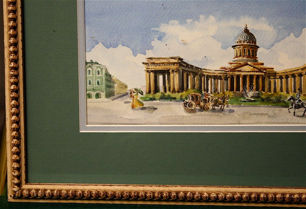 THREE Russian Watercolors of St. Petersburg Landmarks For Sale 4