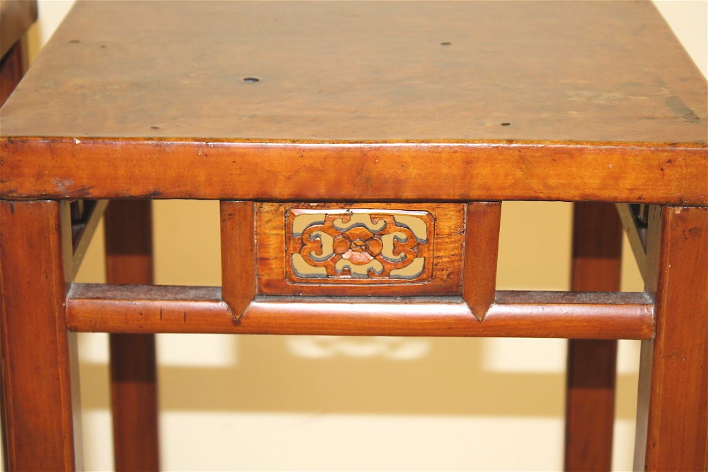 Hardwood Pair of Chinese Leather-Top Pedestal Tables