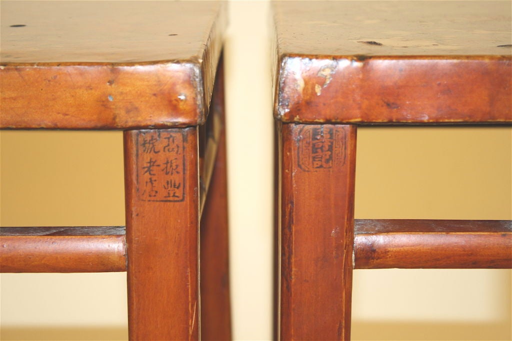 Pair of Chinese Leather-Top Pedestal Tables 1