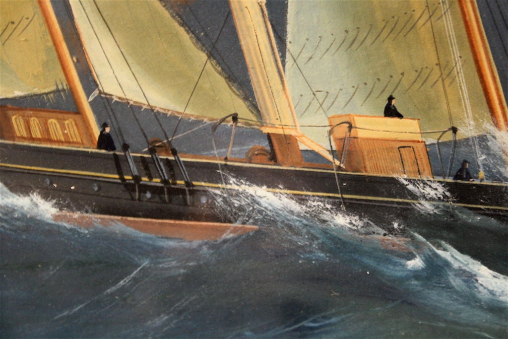 19th Century Antonio de Simone Maritime Gouache