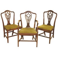 8 Hepplewhite Carved Mahogany Dining Chairs