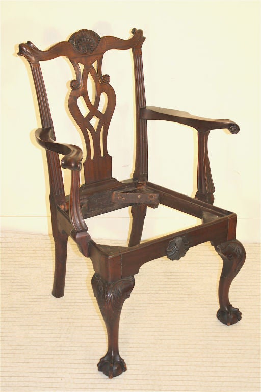 Philadelphia Chippendale Carved Mahogany Armchair 7