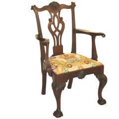 Philadelphia Chippendale Carved Mahogany Armchair
