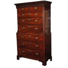 George III Mahogany Chest on Chest - Chippendale Manner