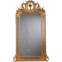 Napoleon III period carved wood frame mirror from France c. 1865