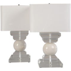 A pair of lucite lamps from France c. 1970