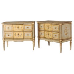 A pair of Neoclassical style chests of drawers from France