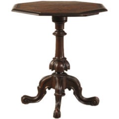 Octagonal inlaid walnut side table from England c. 1880