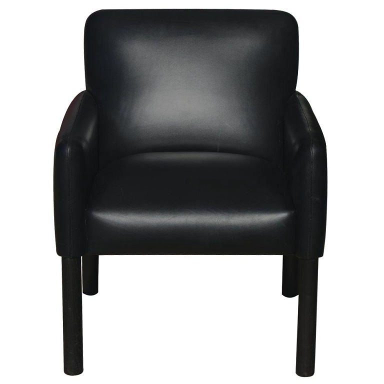 Black Leather Lounge in the Manner of Mario Bellini In Good Condition In Pasadena, TX