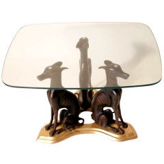 Maitland Smith Bronze Whippet Coffee Table