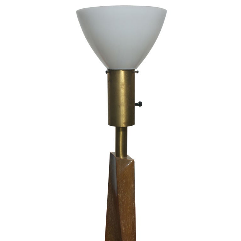 Oak Spiral Floor Lamp in the Manner of Heifetz In Good Condition In Pasadena, TX