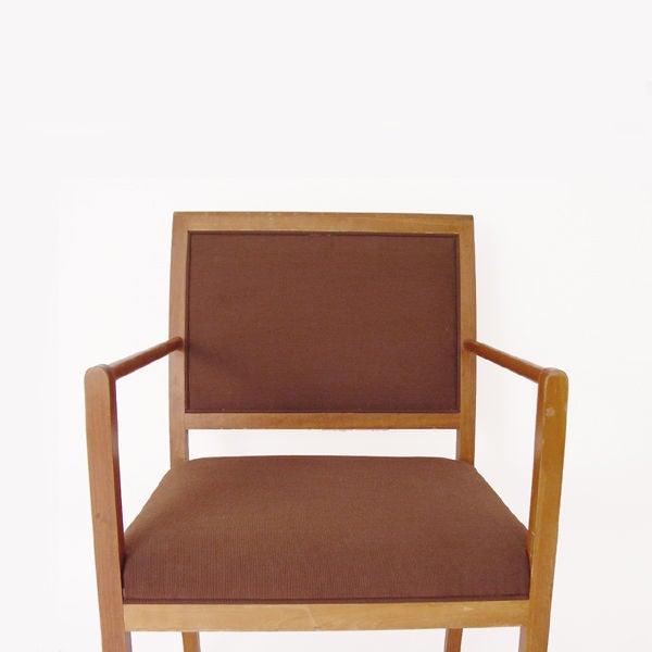 Pair of Ward Bennett for Brickel Brown Fabric Armchairs In Good Condition In Pasadena, TX