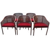 Set Of Five Ward Bennett For Brickel Cane Arm Chairs