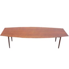 Large Florence Knoll Walnut Dining Conference Table