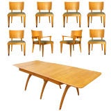 Vintage Heywood Wakefield Butterfly Dining Table And Eight Chairs