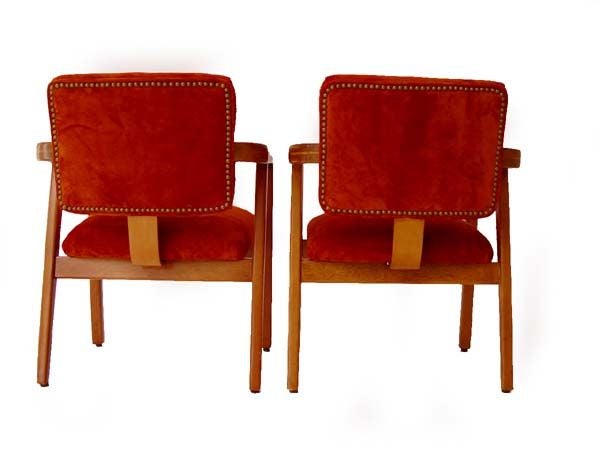 Mid-Century Modern Pair of George Nelson for Herman Miller Suede Armchairs