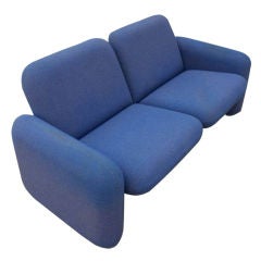 Ray Wilkes For Herman Miller Blue Chiclet Sofa